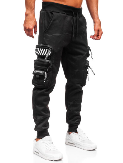 Bolf Herren Warme Sporthose Joggers Cargohose Schwarz  HSS339