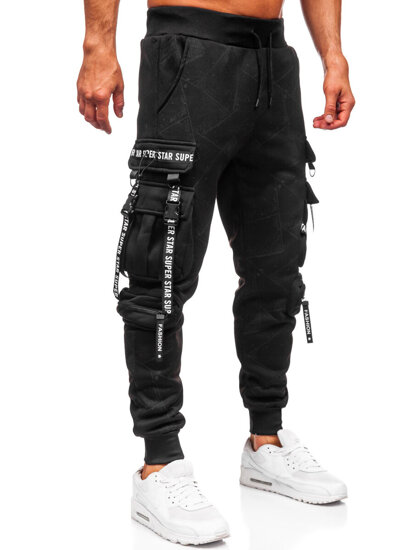 Bolf Herren Warme Sporthose Joggers Cargohose Schwarz  HSS340