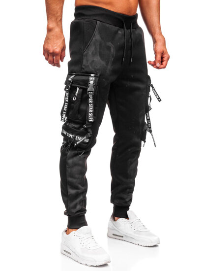 Bolf Herren Warme Sporthose Joggers Cargohose Schwarz  HSS342