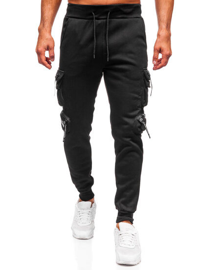 Bolf Herren Warme Sporthose Joggers Cargohose Schwarz  HSS361