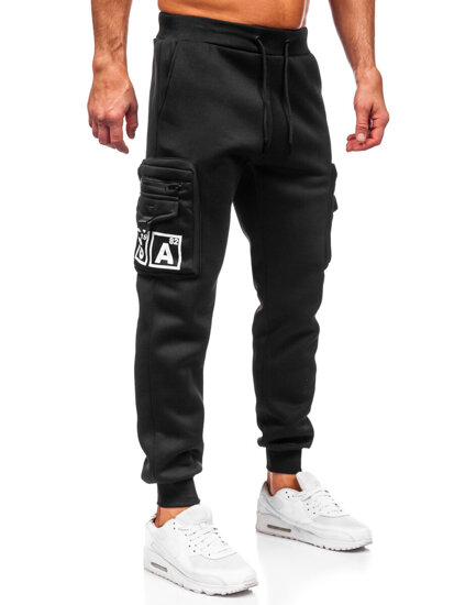 Bolf Herren Warme Sporthose Joggers Cargohose Schwarz  K22