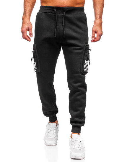 Bolf Herren Warme Sporthose Joggers Cargohose Schwarz  K22