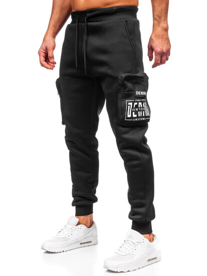 Bolf Herren Warme Sporthose Joggers Cargohose Schwarz  K25