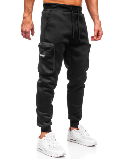 Bolf Herren Warme Sporthose Joggers Cargohose Schwarz  K25