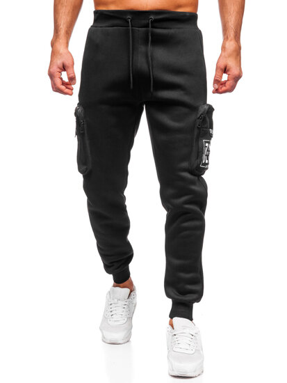 Bolf Herren Warme Sporthose Joggers Cargohose Schwarz  K25