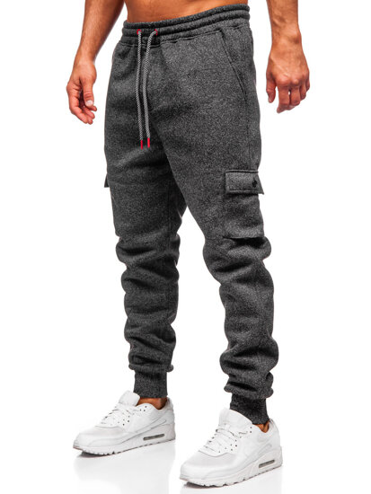 Bolf Herren Warme Sporthose Joggers Schwarzgrau  Q1108