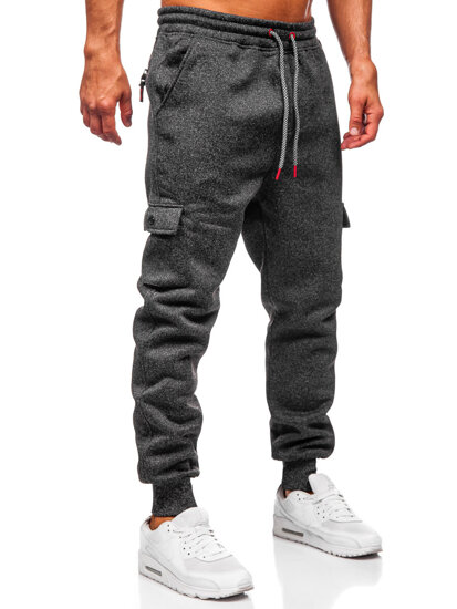 Bolf Herren Warme Sporthose Joggers Schwarzgrau  Q1108