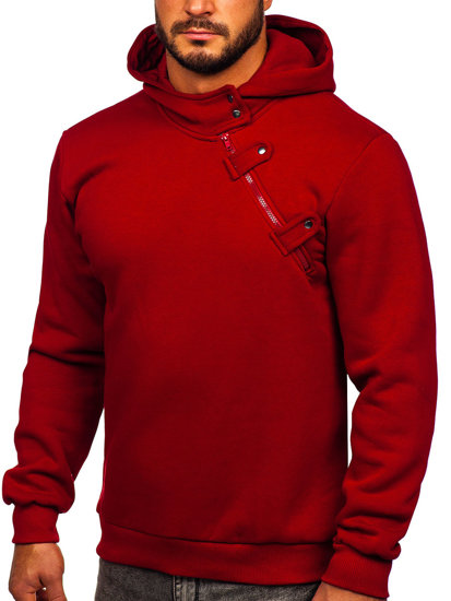 Bolf Herren Warmer Kapuzenpullover Weinrot  06