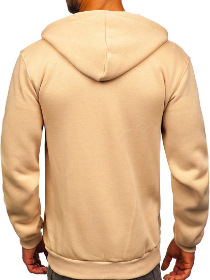 Bolf Herren Warmer Kapuzenpullover mit Reißverschluss Beige 2008