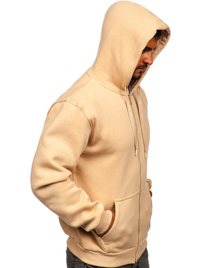 Bolf Herren Warmer Kapuzenpullover mit Reißverschluss Beige 2008