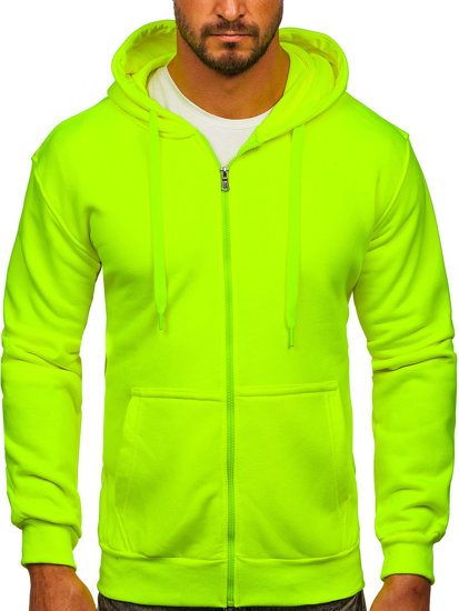 Bolf Herren Warmer Kapuzenpullover mit Reißverschluss Gelb-Neon  2008