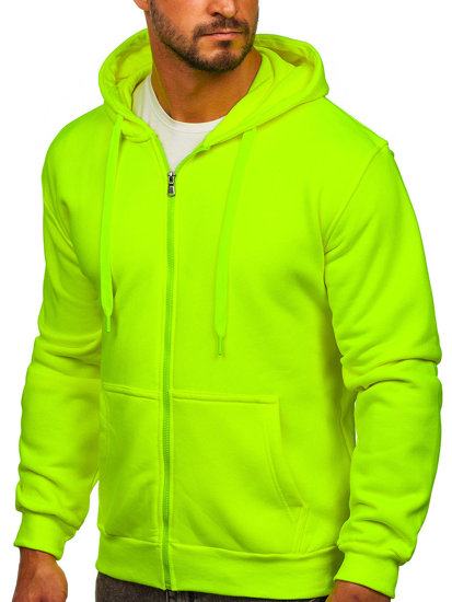 Bolf Herren Warmer Kapuzenpullover mit Reißverschluss Gelb-Neon  2008