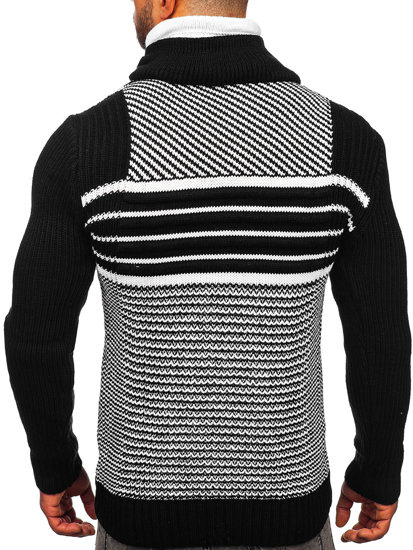 Bolf Herren Warmer Pullover mit Stehkragen Schwarz  2000