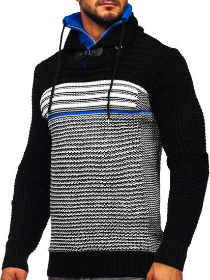 Bolf Herren Warmer Pullover mit Stehkragen Schwarz-Blau  2026