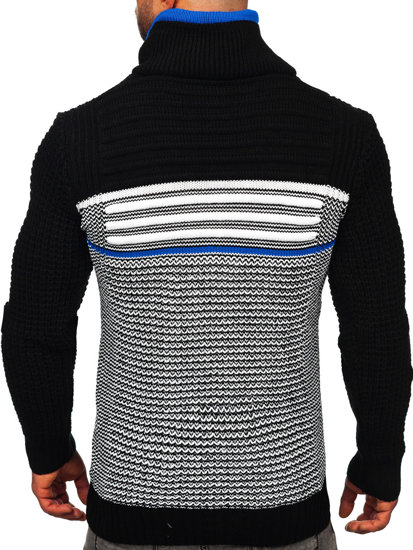 Bolf Herren Warmer Pullover mit Stehkragen Schwarz-Blau  2026