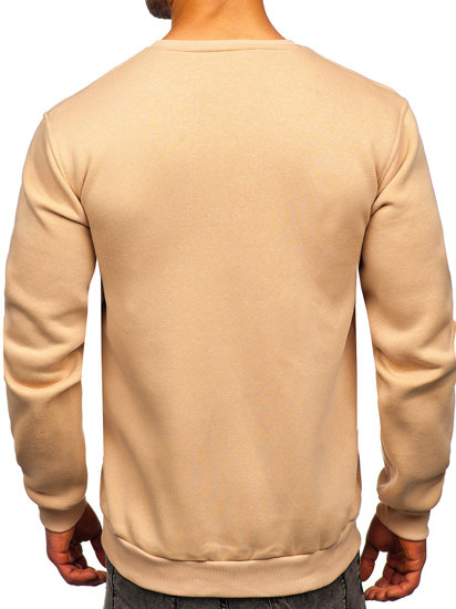 Bolf Herren Warmes Sweatshirt ohne Kapuze Beige 2001