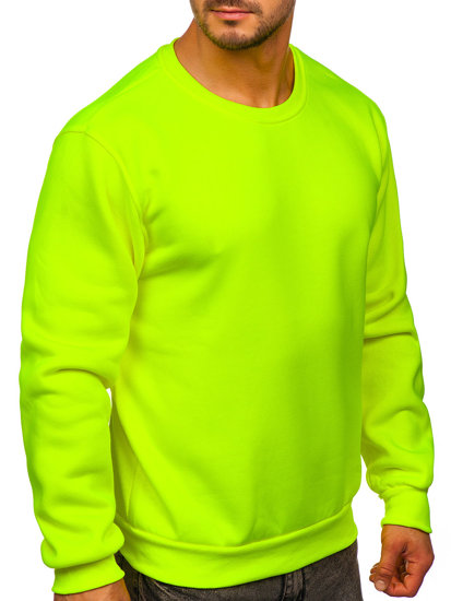 Bolf Herren Warmes Sweatshirt ohne Kapuze Gelb-Neon  2001