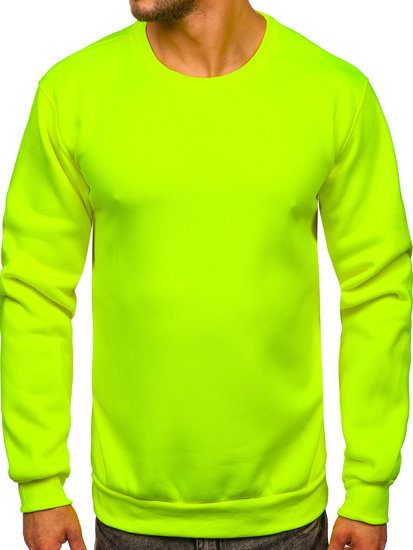 Bolf Herren Warmes Sweatshirt ohne Kapuze Gelb-Neon  2001