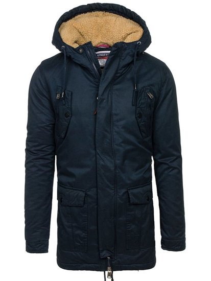 Bolf Herren Wintarjacke Parka Dunkelblau  1794