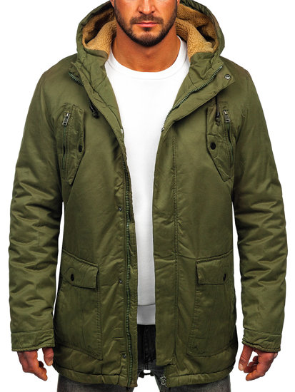 Bolf Herren Wintarjacke Parka Grün  1794