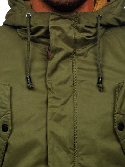 Bolf Herren Wintarjacke Parka Grün  1794