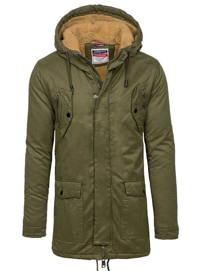 Bolf Herren Wintarjacke Parka Grün  1794