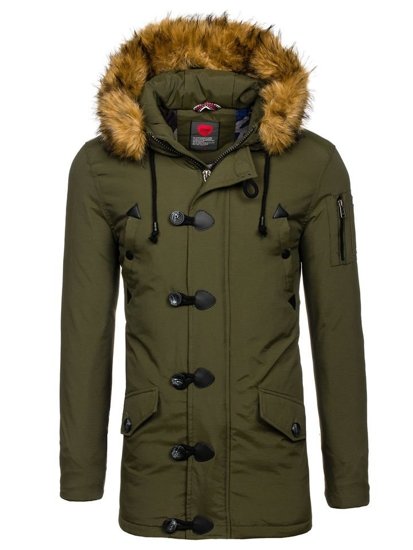 Bolf Herren Wintarjacke Parka Grün  1888