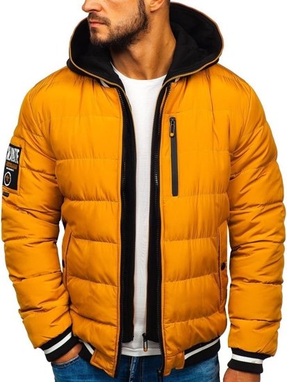 Bolf Herren Winterjacke Bomberjacke Camel  5892