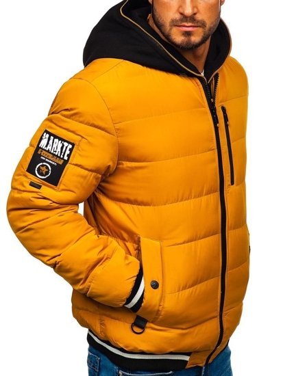 Bolf Herren Winterjacke Bomberjacke Camel  5892