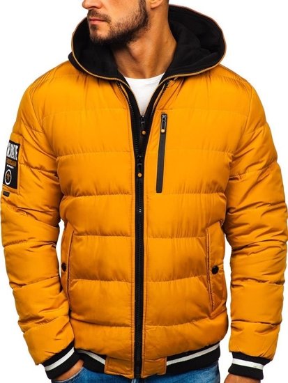 Bolf Herren Winterjacke Bomberjacke Camel  5892