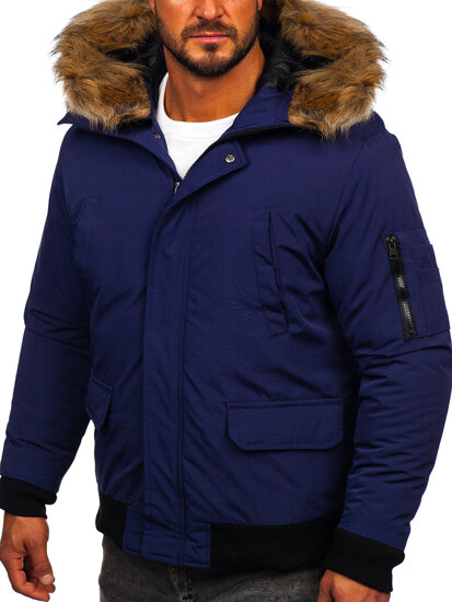 Bolf Herren Winterjacke Dunkalblau  2019A