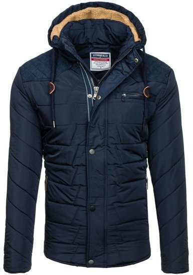 Bolf Herren Winterjacke Dunkelblau  1673