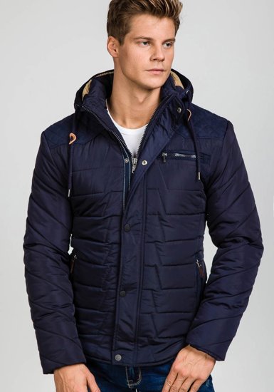 Bolf Herren Winterjacke Dunkelblau  1673