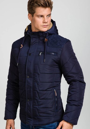 Bolf Herren Winterjacke Dunkelblau  1673