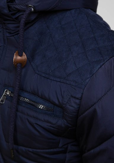 Bolf Herren Winterjacke Dunkelblau  1673