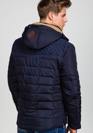 Bolf Herren Winterjacke Dunkelblau  1673