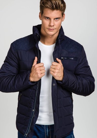 Bolf Herren Winterjacke Dunkelblau  1673