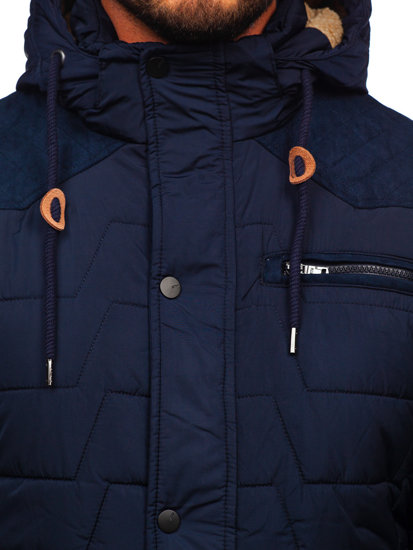 Bolf Herren Winterjacke Dunkelblau  1673