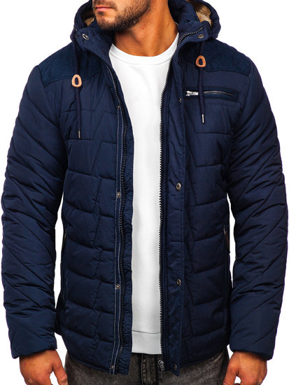 Bolf Herren Winterjacke Dunkelblau  1673