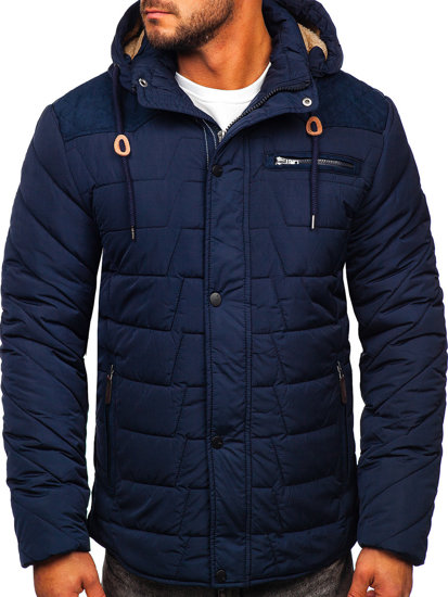 Bolf Herren Winterjacke Dunkelblau  1673