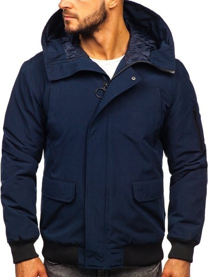 Bolf Herren Winterjacke Dunkelblau  2019005