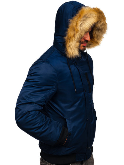 Bolf Herren Winterjacke Dunkelblau  2129