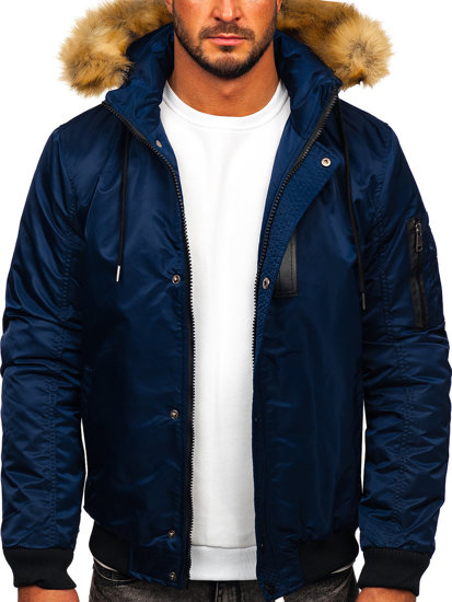 Bolf Herren Winterjacke Dunkelblau  2129