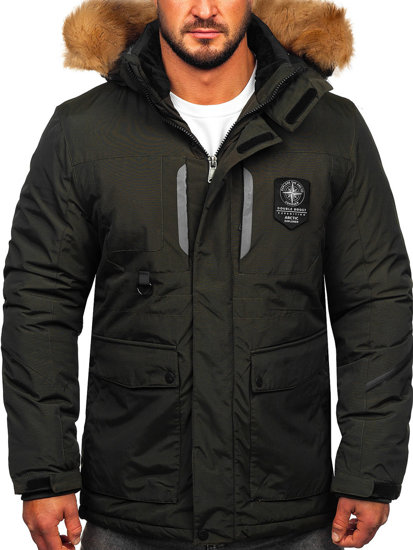 Bolf Herren Winterjacke Grün  1827