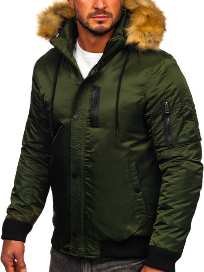 Bolf Herren Winterjacke Grün  2129