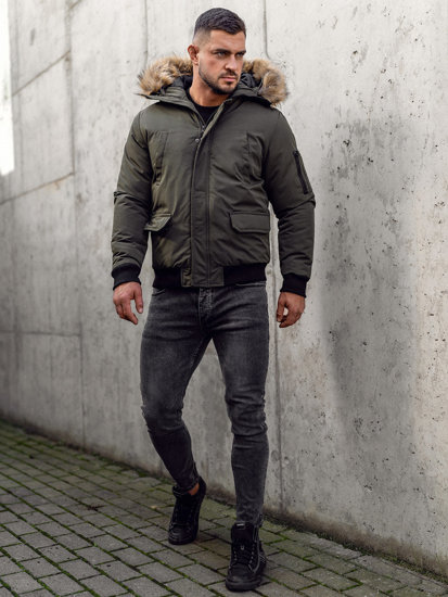 Bolf Herren Winterjacke Khaki 2019