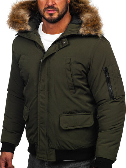 Bolf Herren Winterjacke Khaki  2019A