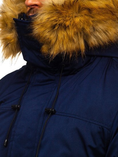 Bolf Herren Winterjacke Parka Alaska Dunkelblau  HZ8109