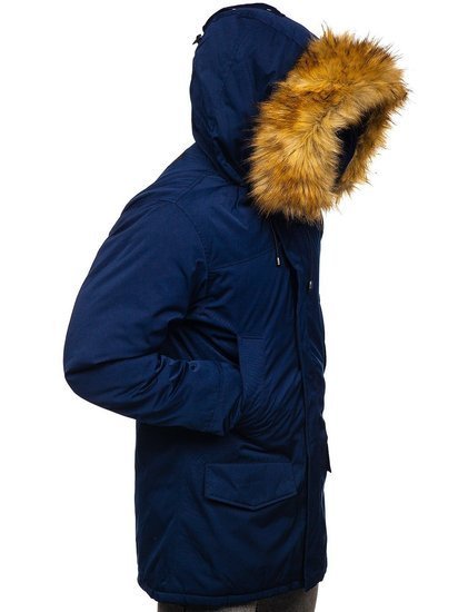 Bolf Herren Winterjacke Parka Alaska Dunkelblau  HZ8109