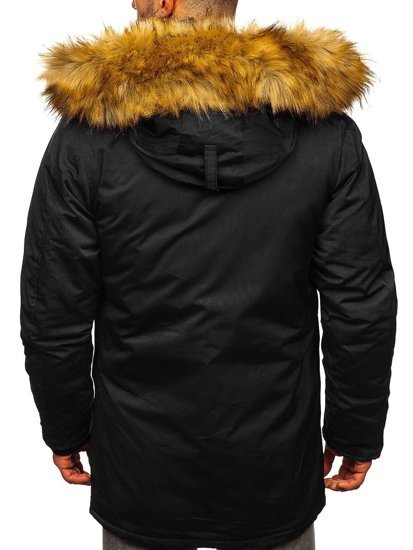 Bolf Herren Winterjacke Parka Alaska Schwarz  HZ8109